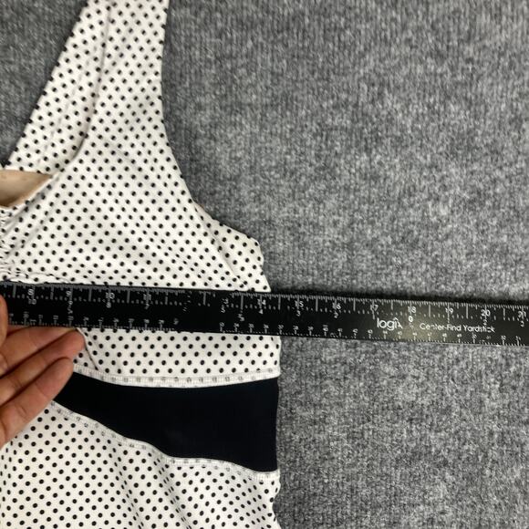 Active Tank Top Womens Size XS White Black Polka Dot Stretch Workout Athletic - Picture 3 of 5